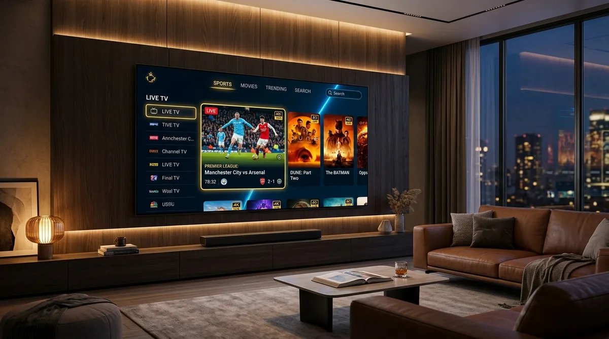 SatMag TV Diffusion 4K Ultra HD sur Smart TV OLED salon de luxe